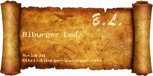Biburger Leó névjegykártya